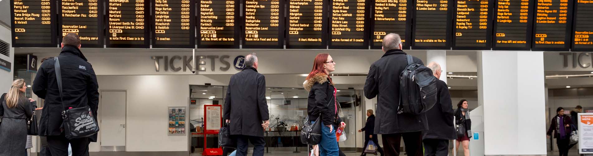 Birmingham New Street station train departure boards