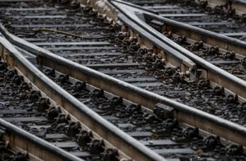 Close up view of railway tracks