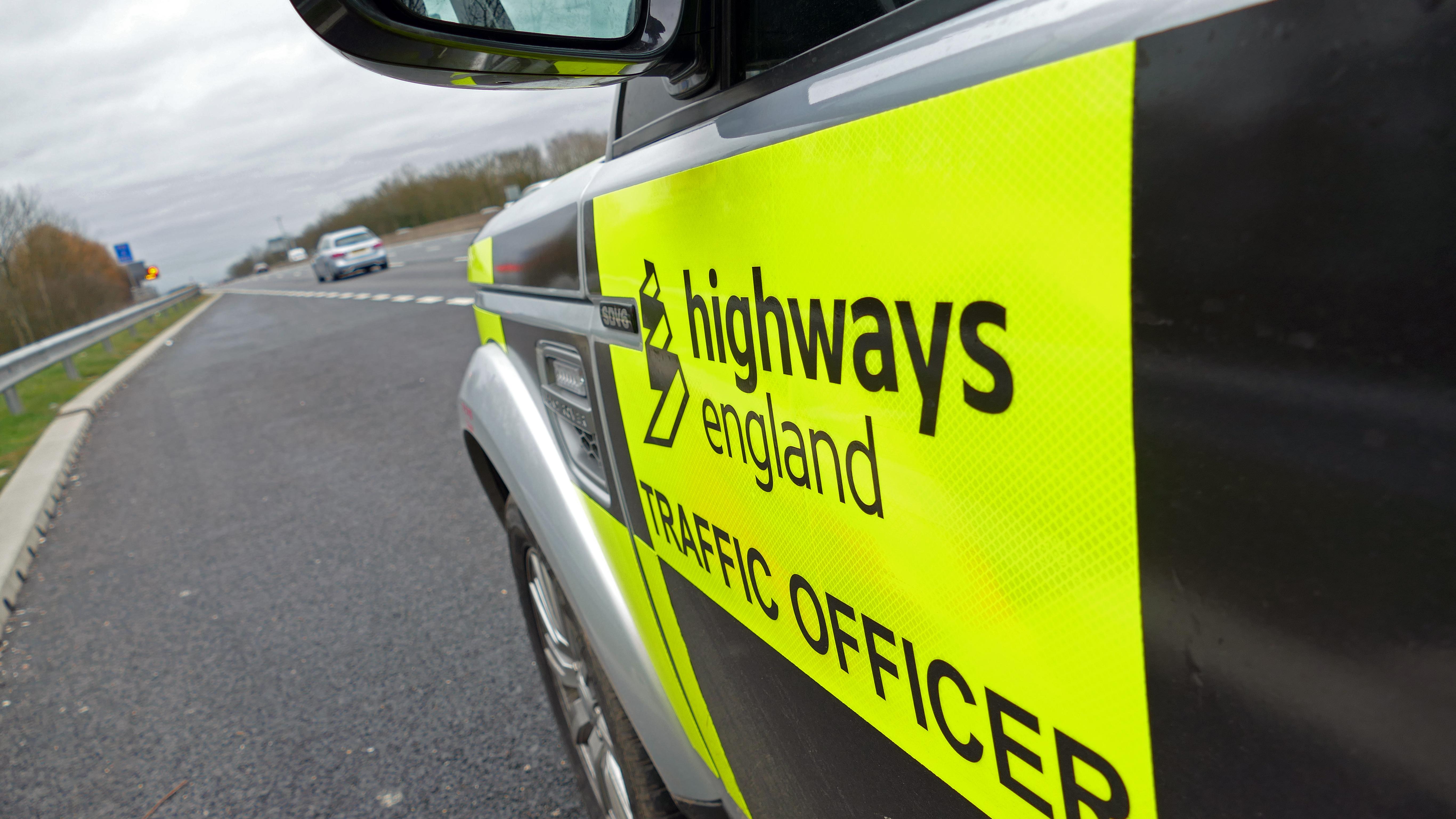 An image of a Highways England traffic officer's car