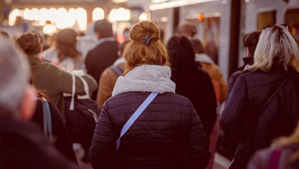 Rail passengers on platform 