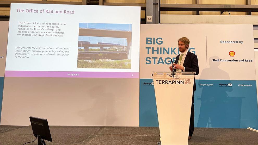 Harry Garnham presents at Highways UK