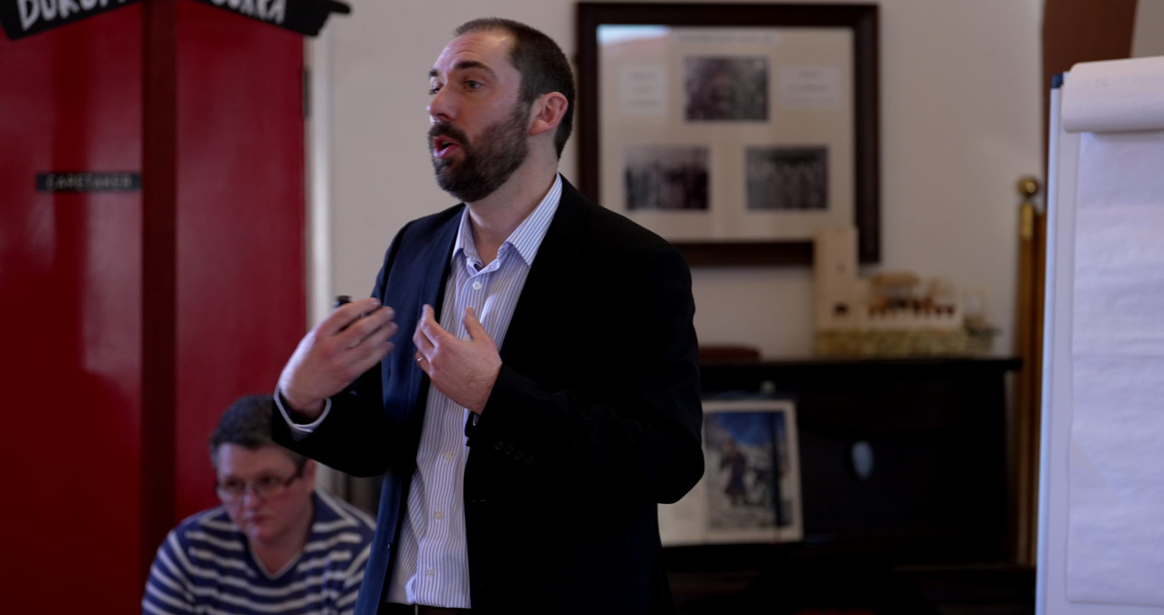 ORR's Simon Barber presenting a workshop to heritage rail workers at Beamish Museum