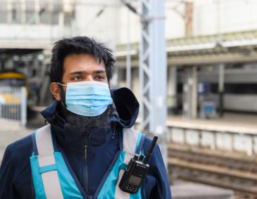 Member of staff at Manchester railway station