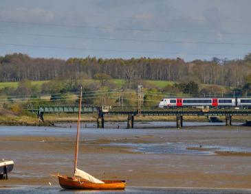 Greater Anglia service running across coastline