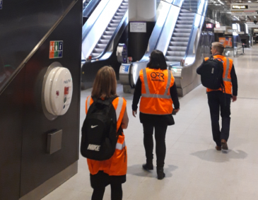 Catherine Hui with colleagues on a visit to the Elizabeth line