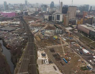 HS2 high speed train development construction site in Birmingham