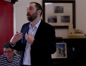 ORR's Simon Barber presenting a workshop to heritage rail workers at Beamish Museum